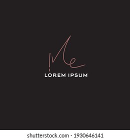 ME m e Initial handwriting creative fashion elegant design logo Sign Symbol template vector icon