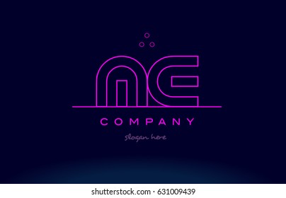 me m e letter alphabet text pink purple dots contour line creative company logo vector icon design template