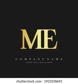 ME Minimal Luxury Initial Logo vector.