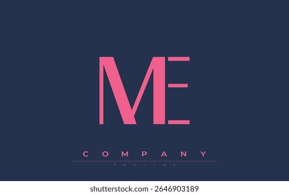ME Modern Initials Logo Design. Branding logo with stylized initials showcasing bold design and modern aesthetic. Ideal for professional business branding or creative projects focusing on minimalistic