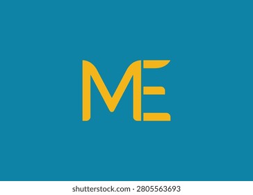 ME Modern Monogram Icon. Clean geometric letterform evokes simplicity, elegance, and contemporary graphic design sensibility.