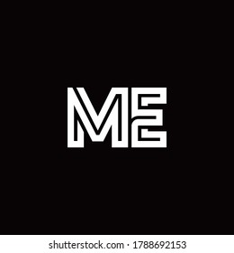 ME monogram logo with abstract line design template