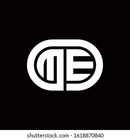 ME monogram logo with an oval style on a black background	