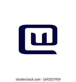 ME monogram logo. Typographic icon with geometric letter m and letter e. Lettering icon. Alphabet initials isolated on light fund.