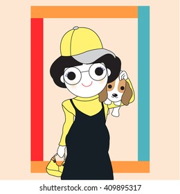 Me And My Puppy Character illustration