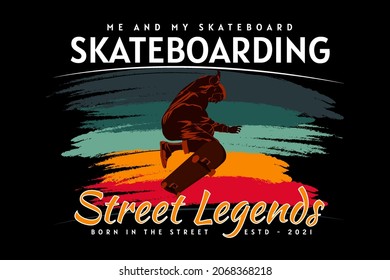 diseño retro de silueta de skateboard