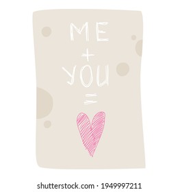 Me plus You is Love icon. Cartoon of Me plus You is Love vector icon for web design isolated on white background