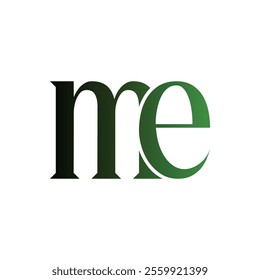 ME Simple alphabet modern minimalist negative space font vector business logo design