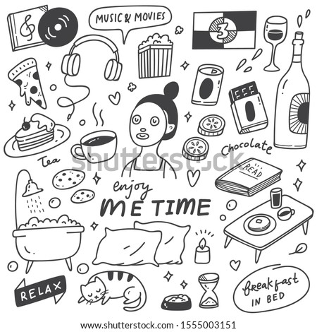 Me time concept doodle illustration