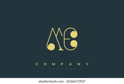 ME Typography Logo Design. Stylish monogram design depiction featuring the letters M and E combined in an artistic signature style, delivering a unique and creative visual representation.