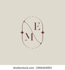 ME wedding classic in elegant monogram with high quality professional design that will print well