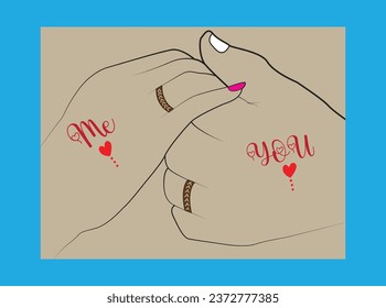 Me - You Hand Love Vector T-Shirt Design