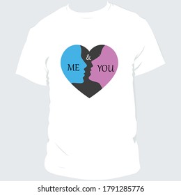 Me and you t-shirt design vector art and illustration