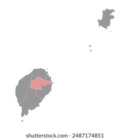 Me Zochi District map, administrative division of Sao Tome and Principe. Vector illustration.