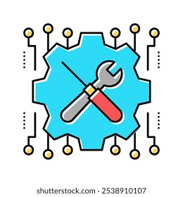 correção mecânica ícone de cor incidente vetor. correção mecânica sinal de incidente. ilustração de símbolo isolado