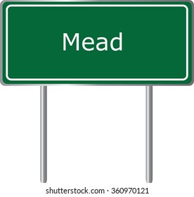 Mead , Colorado, road sign green vector illustration, road table, USA city