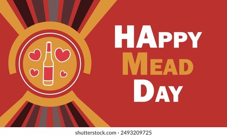 Mead Day vector banner design. Happy Mead Day modern minimal graphic poster illustration.