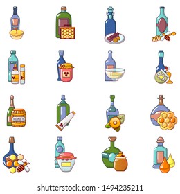 Mead icons set. Cartoon set of 16 mead vector icons for web isolated on white background