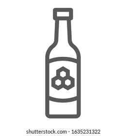 Mead line icon, st patrick's day and alcohol, honey sign, vector graphics, a linear pattern on a white background, eps 10