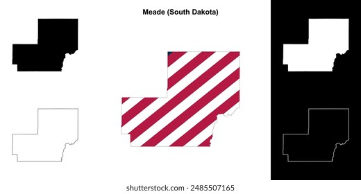 Meade County (South Dakota) outline map set