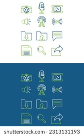 meadia icon set vector illustration