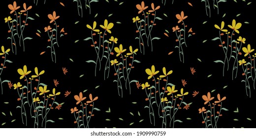 Meadow Floral Seamless Pattern. Ditsy style. A Pattern for fashion, print and wallpaper.