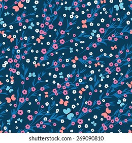 Meadow flower - botanical vector seamless pattern