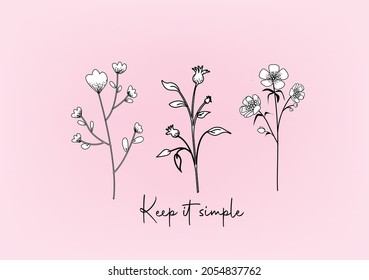 meadow flower vector art design