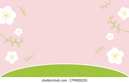 Meadow and flowers background illustration.