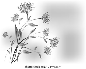 Meadow flowers on a grey base. EPS10 vector illustration.