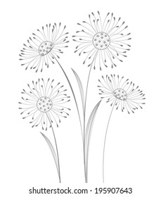 meadow flowers on a white background
