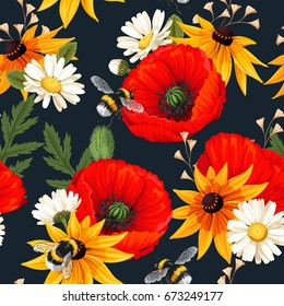 Meadow flowers seamless