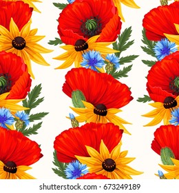 Meadow flowers seamless