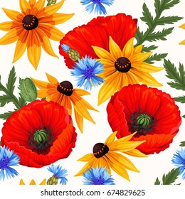Meadow flowers seamless