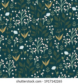  Meadow flowers seamless pattern .Vector graphics.