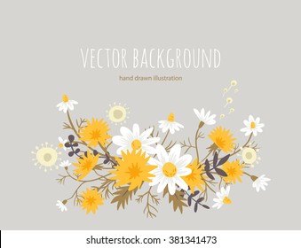 Meadow flowers. vector background