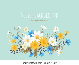 meadow flowers. vector background