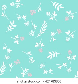  Meadow flowers. vector seamless background with clover and field herbs
