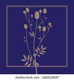 Meadow grass. Greater burnet. Vector flat image. It will decorate any interior. Use in printed materials.