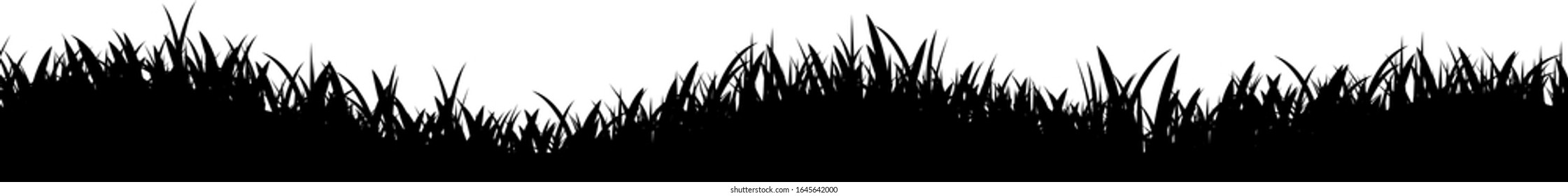 Meadow Grass Nature Silhouette Background Vector