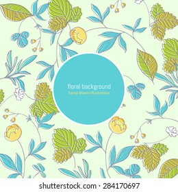 meadow herbs. hand drawn background
