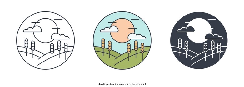 Wiese-Symbol, Vektorgrafik einzeln auf weißem Hintergrund