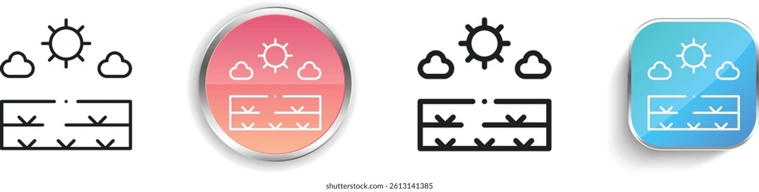 meadow icon. Thin Linear, Regular and Button Style Design Isolated On White Background