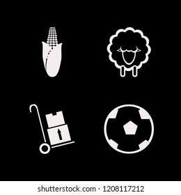 meadow icon. meadow vector icons set sheep, soccer ball, handcart and corn
