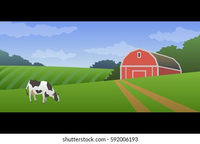 meadow landscape with cow