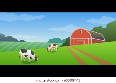 meadow landscape with cow