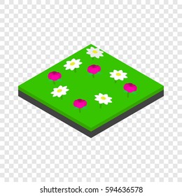 Meadow landscape isometric icon 3d on a transparent background vector illustration