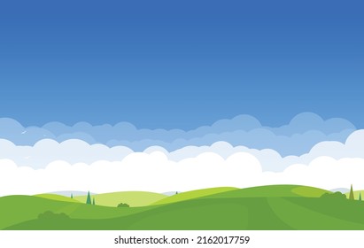 Meadow Mountains Trees Green Grass On Stock Vector (Royalty Free ...