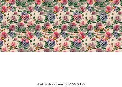 Prado sin patrón. Fondo de la planta para la moda, Fondos de pantalla, impresión. Muchas flores diferentes en el campo. Millefleurs estilo Liberty. Diseño floral de moda
