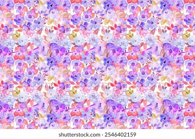 meadow seamless pattern. Plant background for fashion, wallpapers, print. A lot of different flowers on the field. Liberty style millefleurs. Trendy floral design
